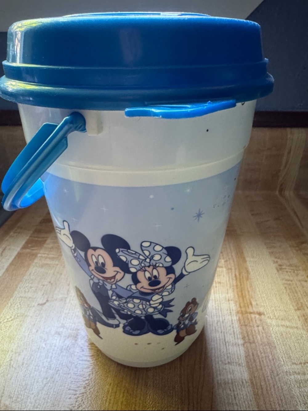 Disney Blue and White Mickey & Minnie Snack Bucket with Handle